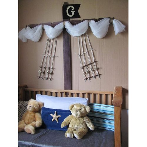  Boys Bed CriB canopy rustic Pirate Ship design Barn wood bedroom decor custom burlap rope Boat Sail Mast Nautical So Zoey Boutique SALE FrEE