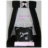 Black Padded Upholstered 24 Bed Canopy SALE So Zoey Boutique Custom Design