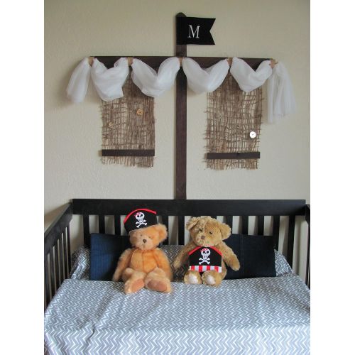  Pirate Ship Boys Crib Bed canopy rustic design Barn wood bedroom decor custom burlap rope Boat Sail Mast Nautical So Zoey Boutique SALE FrEE