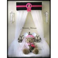 Minnie Mouse Disney inspired Bed Canopy for Girls Bedroom Crib Nursery FREE white sheer curtains custom designed by So Zoey Boutique