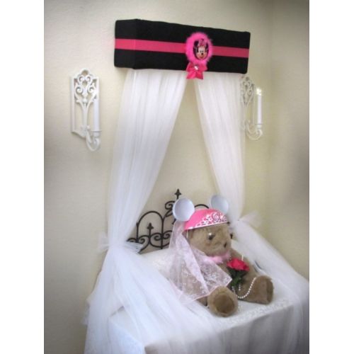  Minnie Mouse Disney inspired Bed Canopy for Girls Bedroom Crib Nursery FREE white sheer curtains custom designed by So Zoey Boutique