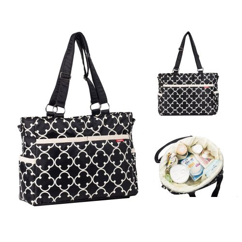  SoHo Designs SoHo Charlotte Diaper Bag 9Pc Tote Imperial Black