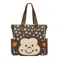 SoHo Designs SoHo Diaper Bag Franky Monkey 10 Pieces Nappy Tote Travel Bag for Baby mom dad Stylish...