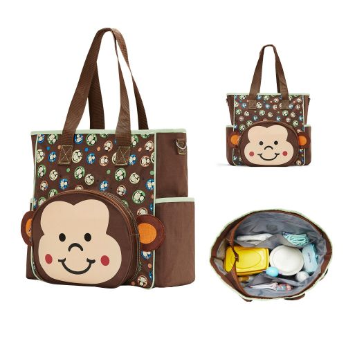  SoHo Designs SoHo Diaper Bag Franky Monkey 10 Pieces Nappy Tote Travel Bag for Baby mom dad Stylish...