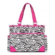 SoHo Designs SoHo diaper bag Pink zebra 7 pieces set nappy tote bag large capacity for baby mom dad stylish...
