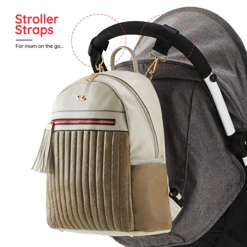  SoHo Designs SoHo Collections Montgomery Vegan Leather Baby Diaper Bag Backpack with Changing pad Stroller...