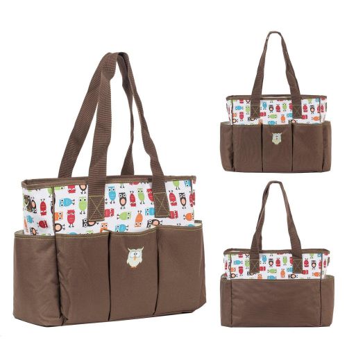  SoHo Designs SoHo Canvas Diaper Tote Bag 7pc, Brown Owls