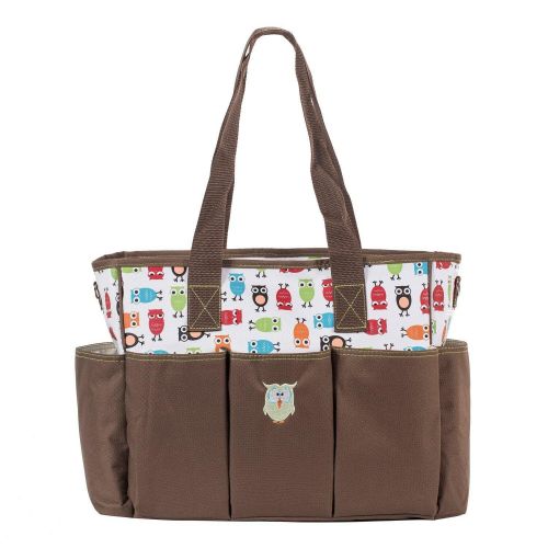  SoHo Designs SoHo Canvas Diaper Tote Bag 7pc, Brown Owls