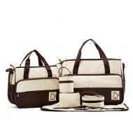 SoHo Designs SoHo- Brown Diaper bag with changing pad 6 pieces set