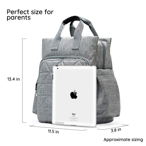  SoHo Designs Diaper Bag Backpack for Mom or Dad with Stroller Straps, Changing Pad, Insulated Pockets |...