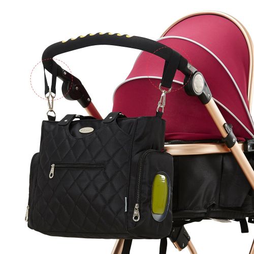  SoHo Designs SoHo Diaper Bag Tribeca 9 Pieces Nappy Tote Bag for Baby mom dad Stylish Insulated Unisex...