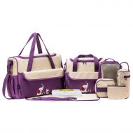 SoHo Designs SOHO Collections Diaper Bag Set (Lavender with Elephant), 10 Pieces