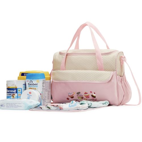  SoHo Designs SOHO Collections Diaper Bag Set (Lavender with Elephant), 10 Pieces