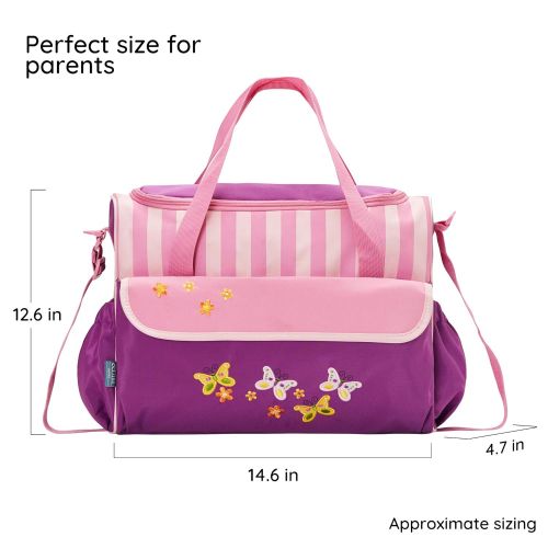  SoHo Designs SOHO Collections Diaper Bag Set (Lavender with Elephant), 10 Pieces