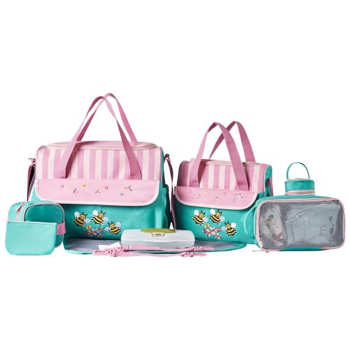  SoHo Designs SOHO Collections Diaper Bag Set (Lavender with Elephant), 10 Pieces