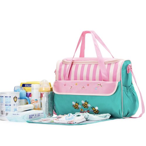  SoHo Designs SOHO Collections Diaper Bag Set (Lavender with Elephant), 10 Pieces