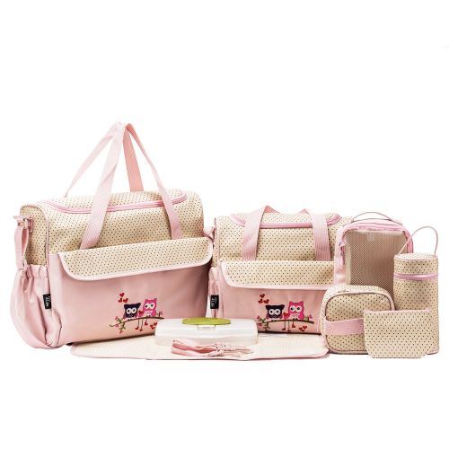  SoHo Designs SOHO Collections Diaper Bag Set (Lavender with Elephant), 10 Pieces