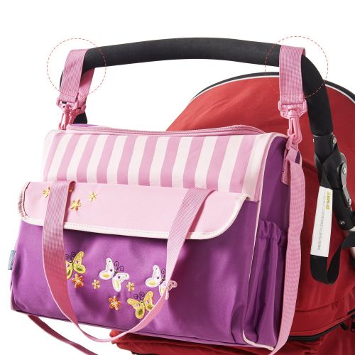  SoHo Designs SOHO Collections Diaper Bag Set (Lavender with Elephant), 10 Pieces