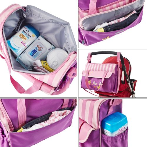  SoHo Designs SOHO Collections Diaper Bag Set (Lavender with Elephant), 10 Pieces