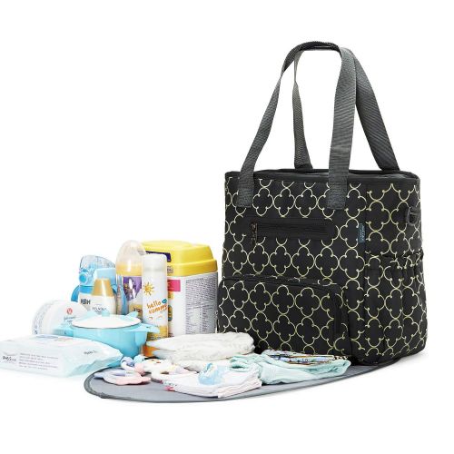  SoHo Designs SoHo diaper bag Grand Central Station 7 pieces set nappy tote bag large capacity for baby mom dad...