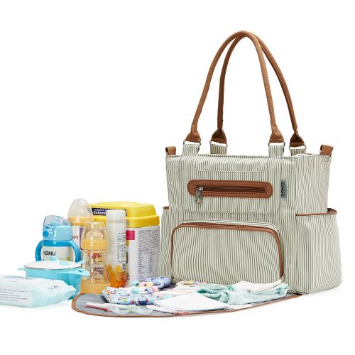  SoHo Designs SoHo diaper bag Grand Central Station 7 pieces set nappy tote bag large capacity for baby mom dad...