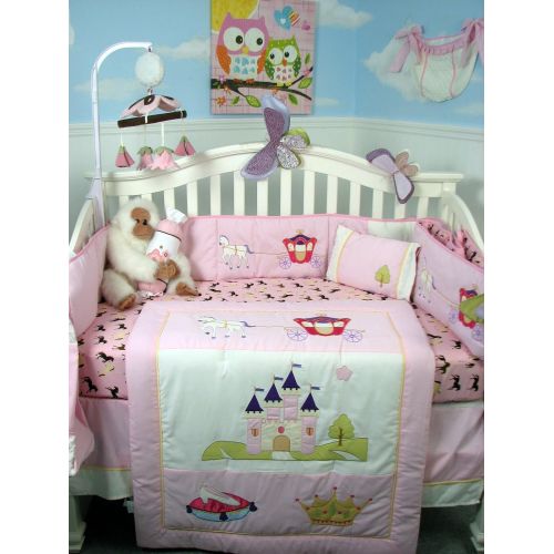  SoHo Designs SoHo Baby Crib Reversible Bedding 10Pc Set, Princess