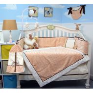 SoHo Designs SOHO Peach Mini Roses Minky Chenille Crib Nursery Bedding Set 14 pcs