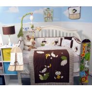 SoHo Designs SoHo Playful Monkey (Brown) Baby Crib Nursery Bedding Set 13 pcs included Diaper Bag with Accessories