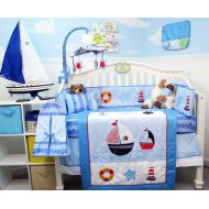 SoHo Designs SoHo Ship Ahoy Baby Crib Nursery Bedding Set 14 pcs