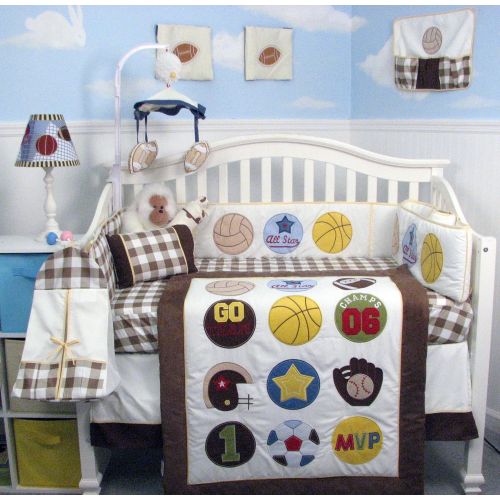  SoHo Designs SoHo Baby Crib Bedding 10Pc Set, Athlete