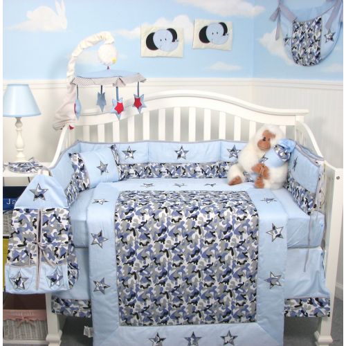  SoHo Designs SoHo Baby Crib Bedding 10Pc Set, BlueCamo