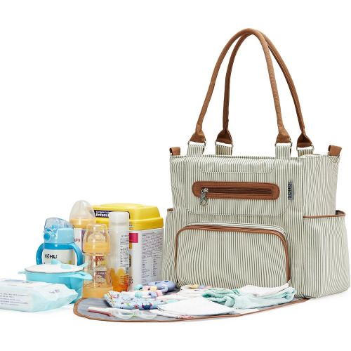  [아마존베스트]SoHo Designs SoHo Grand Central Station Diaper Bag 7Pc, Striped