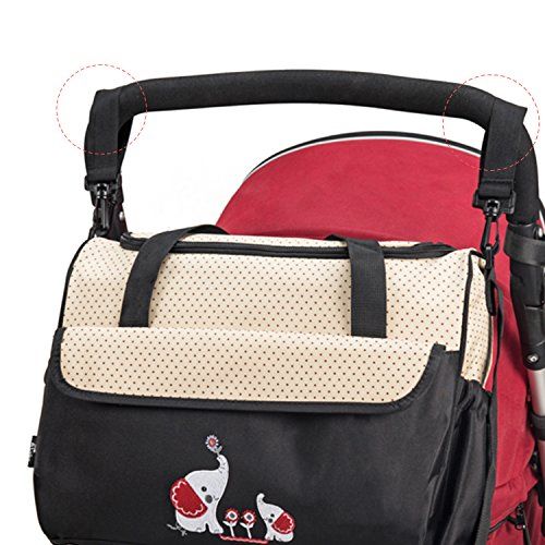  SoHo Designs SoHo Animals Diaper Tote Bag 10Pc, Elephants Black