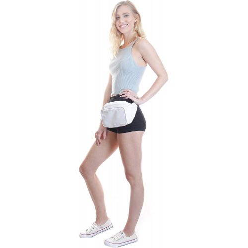  SoJourner Bags SoJourner White Fanny Pack - Packs for men, women | Cute Festival Waist Bag Fashion Belt Bags