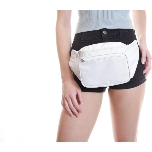  SoJourner Bags SoJourner White Fanny Pack - Packs for men, women | Cute Festival Waist Bag Fashion Belt Bags