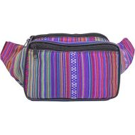 SoJourner Bags Festival Fanny Pack - Boho, Hippy, Eco, Woven, Cotton & Tribal Poly Styles (Rose Vert)