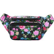 SoJourner Bags SoJourner Black Rose Fanny Pack - Cute Floral Packs for men, women festivals raves | Waist Bag Fashion Belt Bags