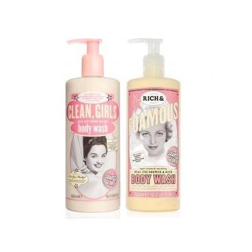  Soap & Glory Clean Girls Body Wash 500ml & Soap & Glory Rich & Foamous Dual Shower & Bath Body Wash 500ml by Soap And Glory