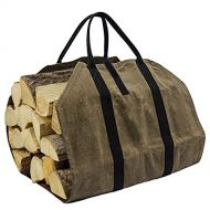 Soapow Fire Wood Bag Waterproof Large Capacity Durable Tote Bag with Padded Handles Wood Stove Accessories for Camping BBQ Barbecue