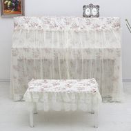 Soarun Handicraft Lace Full Piano Cover Set Dustproof Piano Decoration Cover Made of Silk and Sheers with Bench Cover