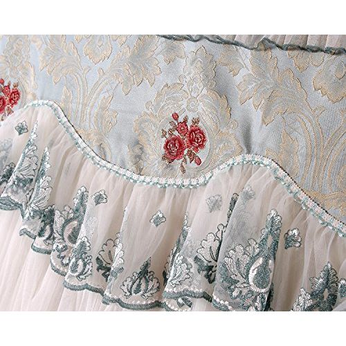  Soarun Lace flower Piano Cover Set Dustproof Piano Decoration Cover Keyboards Cover Made of Silk and Sheers with Double Stool Cover