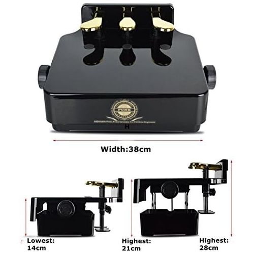  Soarun Adjustable Piano Pedal Extender Bench for Kids, Design with 3 Pedal (Black)