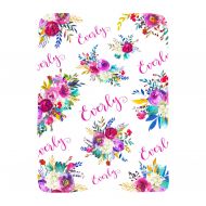Sobilar Personalized Floral Baby Blanket, Baby Girl, Swaddle Blanket, Baby Girl Gift