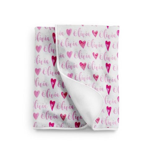 Sobilar Heart Baby Girl Blanket - Valentines Day Girl Gift - Personalized Baby Blanket - Swaddle Receiving Blanket
