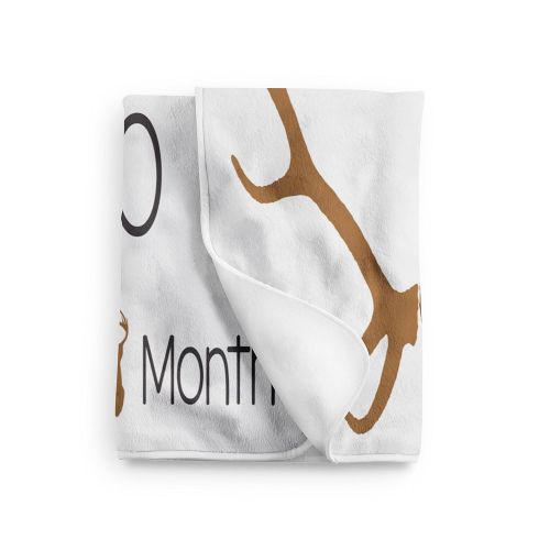  Sobilar Deer Milestone Blanket - Monthly Baby Blanket - Personalized Deer Baby Blanket - Monogram Baby Blanket - Boy Swaddle
