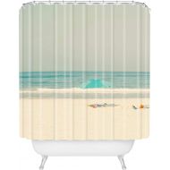 Society6 Ingrid Beddoes Turquoise Beach Umbrella Shower Curtain, 72 x 69 x 0.1, Neutral