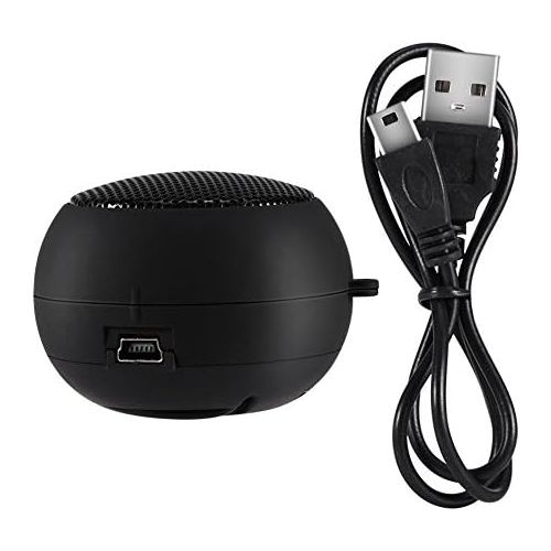  [아마존베스트]Socobeta Mini Portable Speaker Loud Travel Built-in Battery with USB Charging Cable 3.5 mm for Mobile Phone MP3 PC (Black)