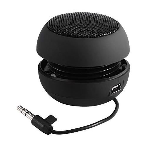  [아마존베스트]Socobeta Mini Portable Speaker Loud Travel Built-in Battery with USB Charging Cable 3.5 mm for Mobile Phone MP3 PC (Black)