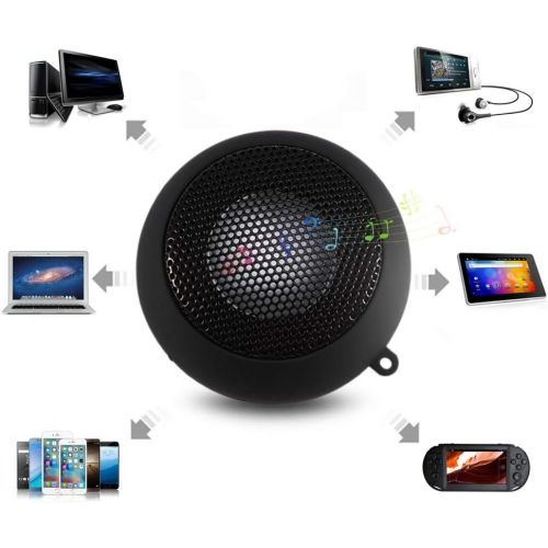  [아마존베스트]Socobeta Mini Portable Speaker Loud Travel Built-in Battery with USB Charging Cable 3.5 mm for Mobile Phone MP3 PC (Black)