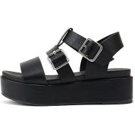 Soda “STELLAR” ~ Women Flatform Multi Strap Double Buckle Open Toe Ankle Strap Platform Wedge Sandals